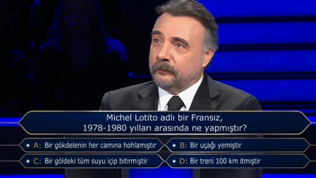 Milyoner’de 100 bin TL’lik soru şaşırttı! ‘Michel Lotito adlı bir Fransız 1978-1980 yılları arasında ne yapmıştır?’